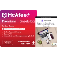 McAfee+ Premium Individual + Jottacloud Personal Unlimited | 1 Jahr | Unlimited Devices McAfee+ Premium Individual + Jottacloud Personal Unlimited | 1 Jahr | Unlimited Devices