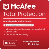 McAfee Total Protection 2026 | 10 Geräte | 1 Jahr McAfee Total Protection 2026 | 10 Geräte | 1 Jahr