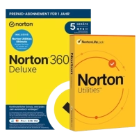 Norton 360 Deluxe mit Norton Utilities Ultimate | 2026 | 5 Geräte | 1 Jahr
