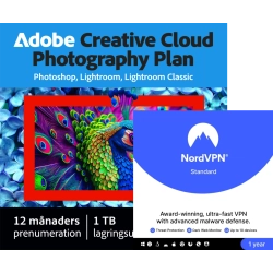 Adobe Fotografi Plan 1 TB + NordVPN standard | 1 År