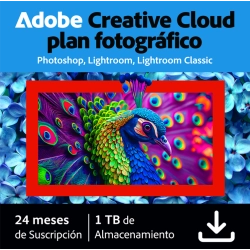 Adobe Photography Plan (Photoshop CC + Lightroom CC) | 2 Años | 1 Usuario | 1TB cloudstorage