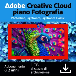Adobe Piano Fotografia (Photoshop CC + Lightroom CC) | 2 Anni | 1 utente | 1TB di cloudstorage