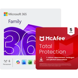 Microsoft 365 Family + McAfee Total Protection | 5 Geräte | 1 Jahr