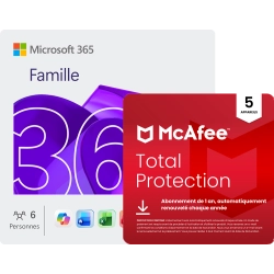 Microsoft 365 Famille + McAfee Total Protection | 5 Appareils | 1 An