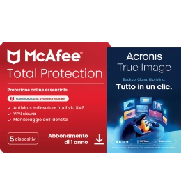 McAfee Total Protection | 5 PC | 1 anno + Acronis True Image Essentials | 1 PC | 1 anno