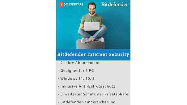 Bitdefender Internet Security 2026 | 1 Gerät | 2 Jahre | Automatische Verlängerung