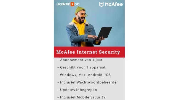 McAfee Internet Security 2026 | 1 Apparaat | 1 jaar | Windows - Mac - Android - iOS