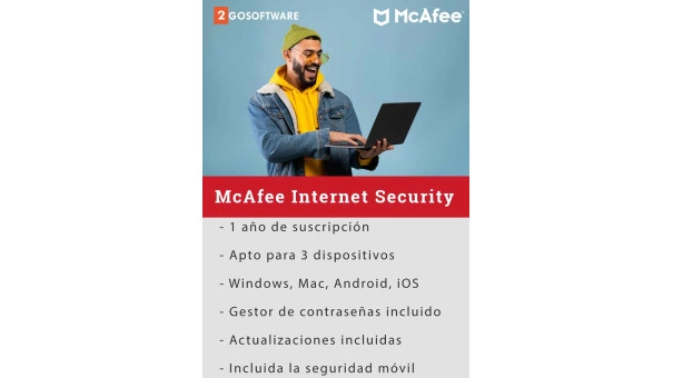 McAfee Internet Security 2026 | 3 Dispositivos | 1 Año | Windows - Mac - Android - iOS