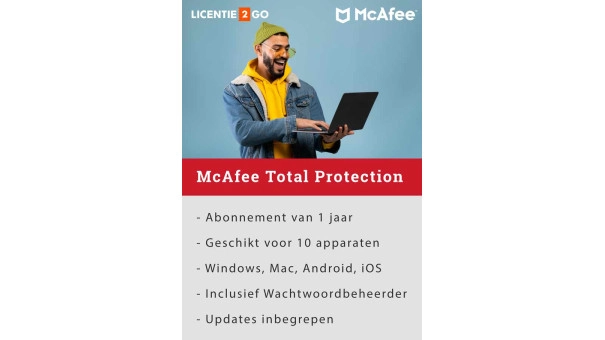 McAfee Total Protection 2026 | 10 Apparaten | 1 Jaar | Windows - Mac - Android - iOS