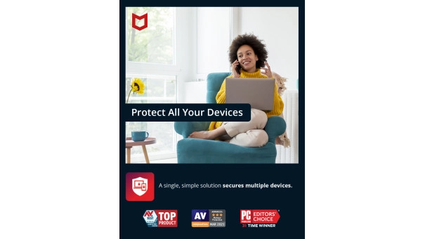 McAfee Total Protection 2026 + VPN | 10 Enheter | 1 År | Windows - Mac - Android - iOS