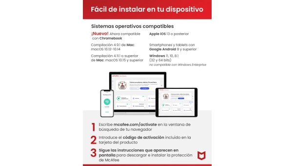 McAfee Total Protection 2026 | 10 Dispositivos | 1 Año | Windows - Mac - Android - iOS
