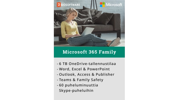 Microsoft 365 Family + McAfee+ Premium Family | 1 vuosi