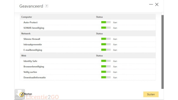 Norton geavanceerde beveiliging