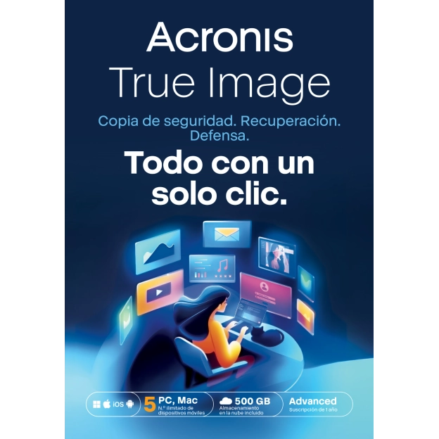 Acronis True Image Advanced 2026 | 5 PC | 1 Año | Copia de seguridad en la nube de 500 GB