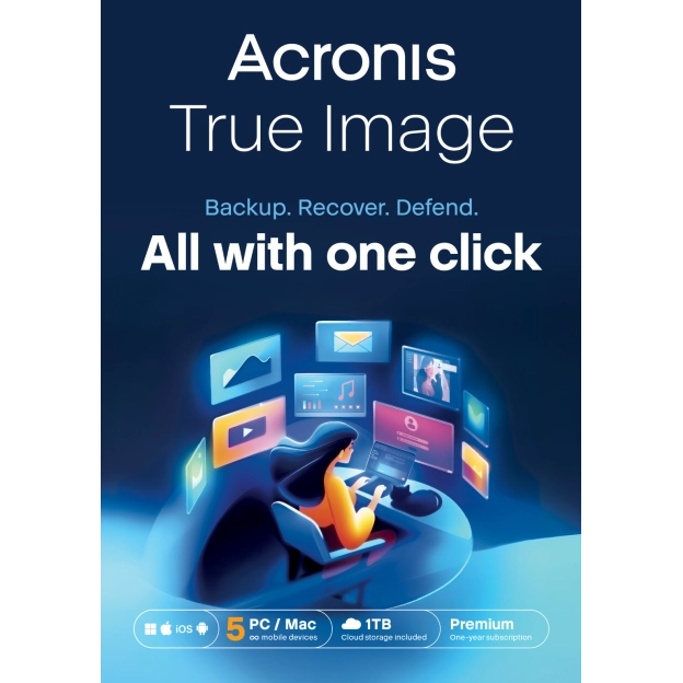 Acronis True Image Premium 2026 | 5 PC | 1 År | 1 TB Cloud Backup
