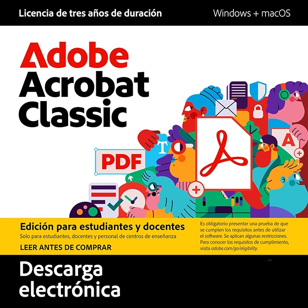 Adobe Acrobat Classic edición Estudiante & Profesor | 1 Usuario | 3 Años | Windows & macOS