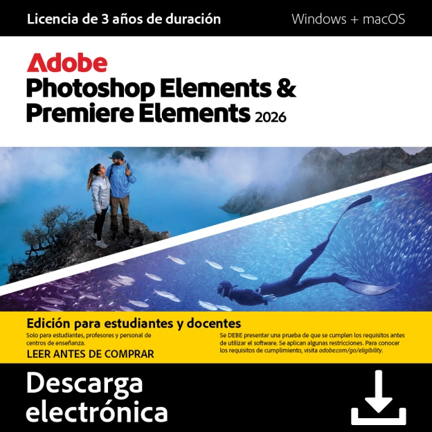 Adobe Photoshop Elements y Premiere Elements 2026 | Edición para Estudiantes y Profesores