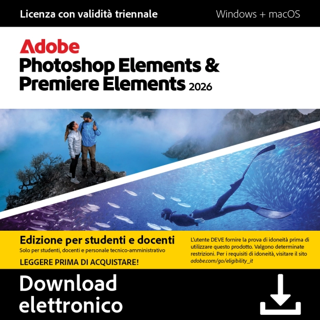 Adobe Photoshop Elements & Premiere Elements 2026 | Edizione per studenti e insegnanti