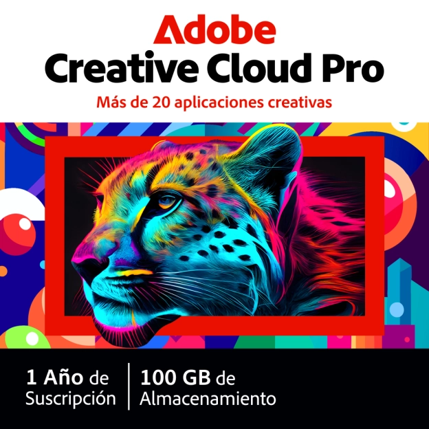 Adobe Creative Cloud Pro (todas las aplicaciones) | Suscripción | 1 Año | 100 GB Cloud