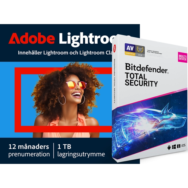 Adobe Lightroom CC | 1 Användare | 1 År | 1 TB molnlagring + Bitdefender Total Security | 5 Enheter