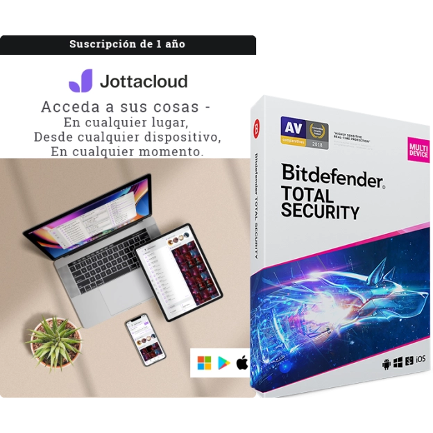 Jottacloud Personal Ilimitado + Bitdefender Total Security | 5 Dispositivos | 1 Año
