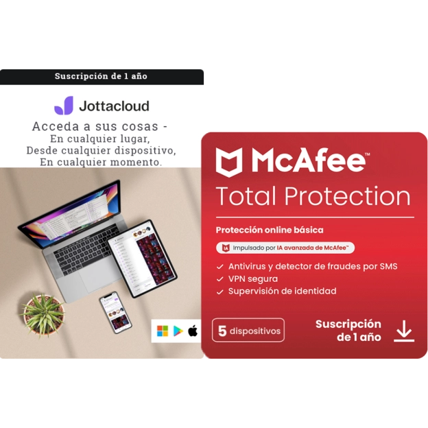 Jottacloud Home + McAfee Total Protection | 5 PC | 1 Año
