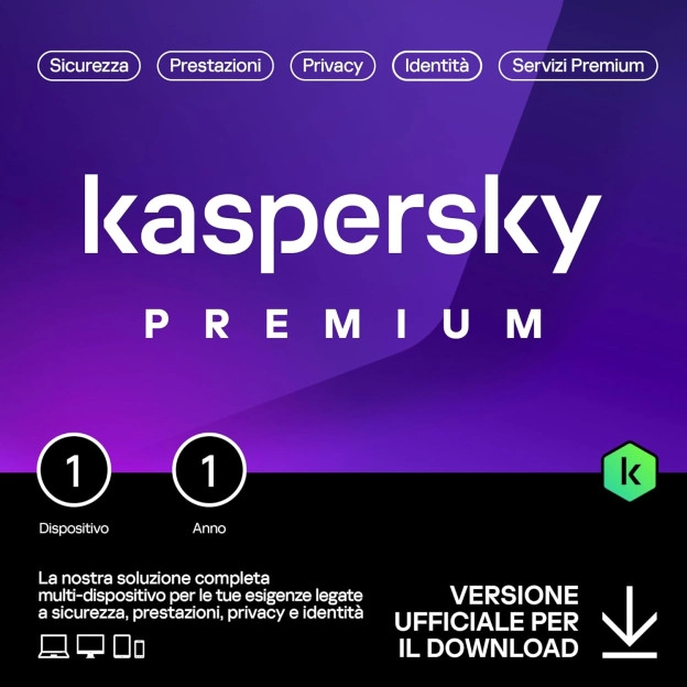 Kaspersky Premium | 1 Dispositivo | 1 Anno | 2026 | Italia