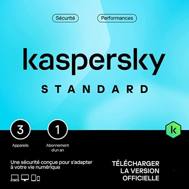 Kaspersky Standard | 3 Appareils | 1 An | 2026 | France