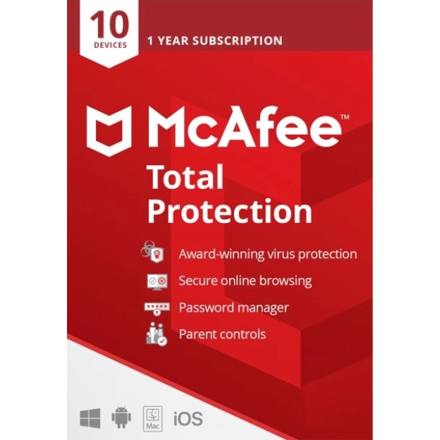 McAfee Total Protection 2026 | 10 Devices | 1 Year | Windows - Mac - Android - iOS | LiveSafe Alternative