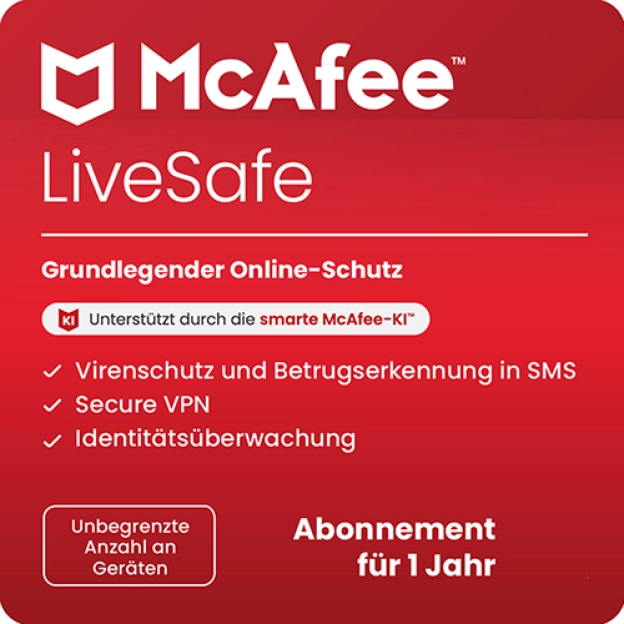 McAfee LiveSafe Total Protection 2025 | 10 gerate | 1 jahr