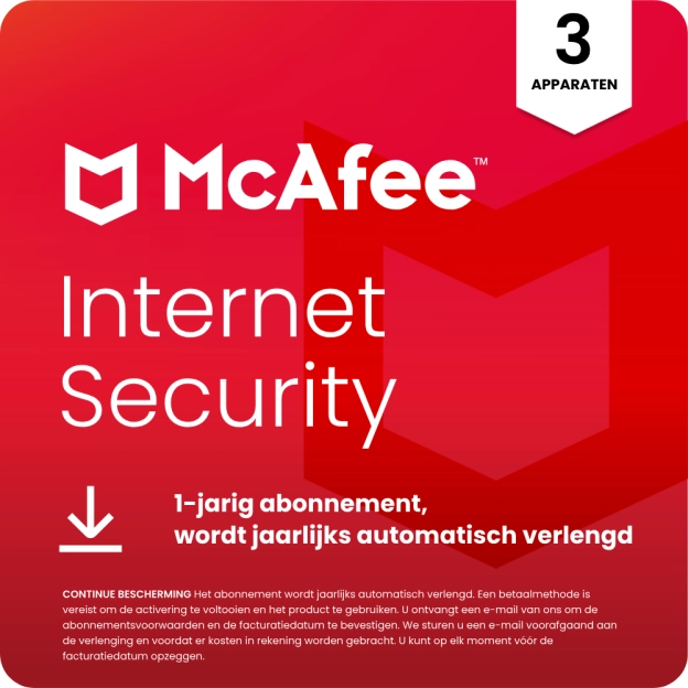 McAfee Internet Security 2026 | 3 Apparaten | 1 Jaar | Windows - Mac - Android - iOS