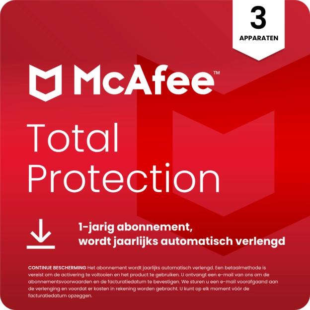 McAfee Total Protection 2026 | 3 Apparaten | 1 Jaar