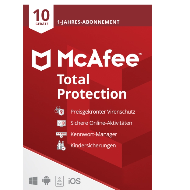 McAfee Total Protection 2026 | 10 Geräte - 1 Jahr | Windows - Mac - Android - iOS