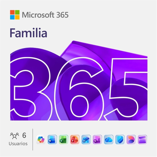 Microsoft 365 Familia | 6 Usuarios - 1 Año | Incluye Actualizaciones