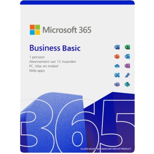 Microsoft 365 Business Basic | Jaarabonnement | 1 Gebruiker
