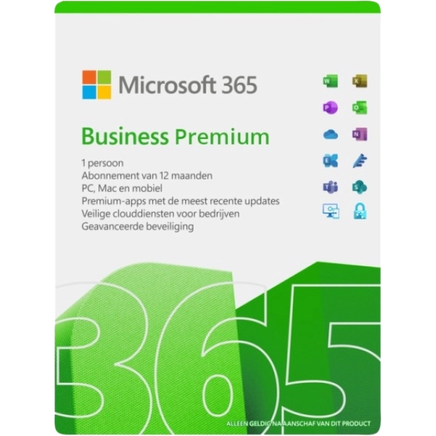 Microsoft 365 Business Premium | Jaarabonnement | 1 Gebruiker | 15 Apparaten