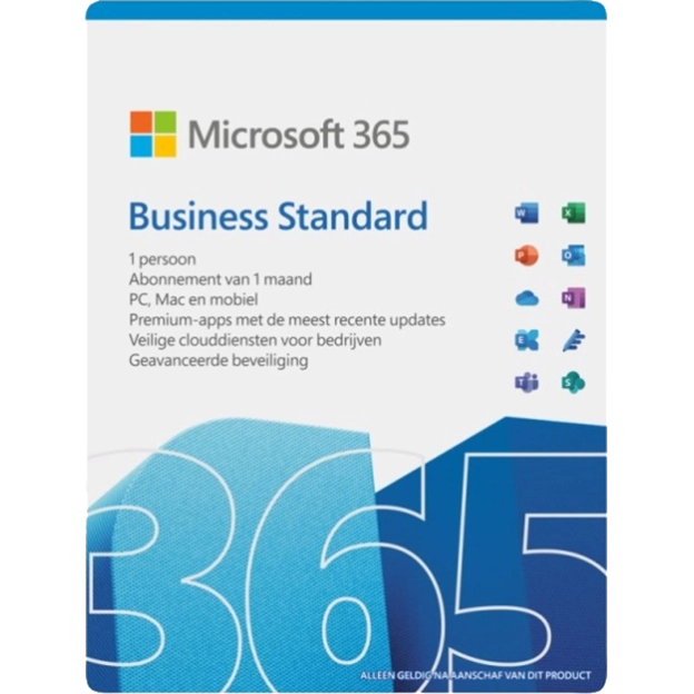 Microsoft 365 Business Standard | Maandabonnement | 1 Gebruiker | 15 Apparaten