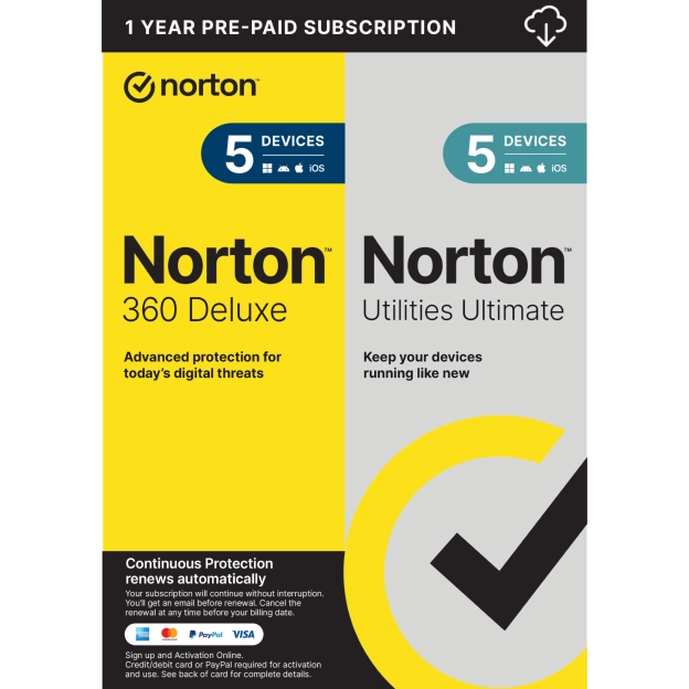 Norton 360 Deluxe with Norton Utilities Ultimate | 2026 | 5 Devices | 1 Year
