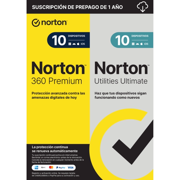 Norton 360 Premium con Norton Utilities Ultimate | 2026 | 10 Dispositivos | 1 Año