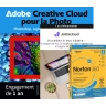 Plan de photographie Adobe 1 To + Norton 360 Deluxe 3 PC + Jottacloud Home | 1 an