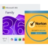 Microsoft 365 Family + Norton Security Deluxe | 3 Enheter | 1 År