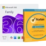Microsoft 365 Family + Norton Security Deluxe | 3 Dispositivi | 1 Anno