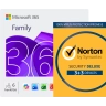 Microsoft 365 Family + Norton Security Deluxe | 6 Laitetta | 1 Vuosi