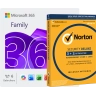 Microsoft 365 Family + Norton Security Deluxe | 6 Apparaten | 1 Jaar