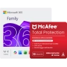 Microsoft 365 Family + McAfee Total Protection |  10 Dispositivi | 1 Anno